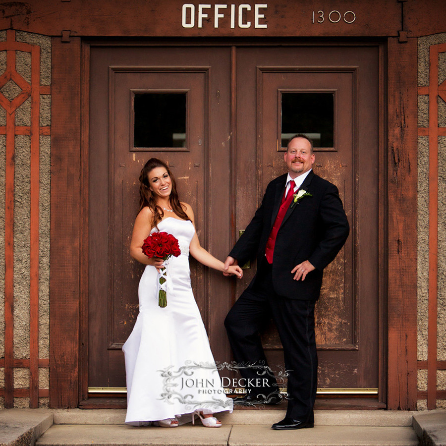A wedding portrait of Misty and Zac in Capitol Park following their wedding ceremony on the steps of the State Capitol in Sacramento, CA.